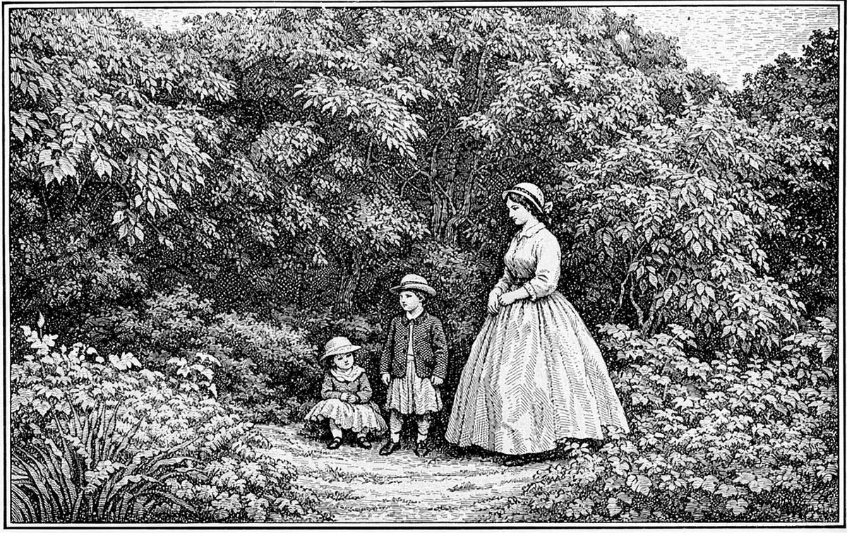 Chat GTP Generated images based on poor quality scans in online book My early days Ellen Shephard Tripp 1929 Mrs Tripp and two eldest children