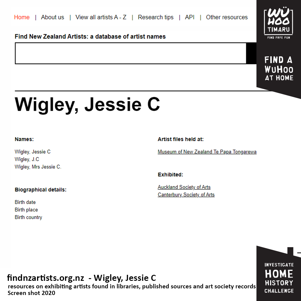 WuHoo InvestigateYourHomeChallenge PetrenaFishburn 0050 NZARTistsWebsite WigleyJessieC ScreenShot