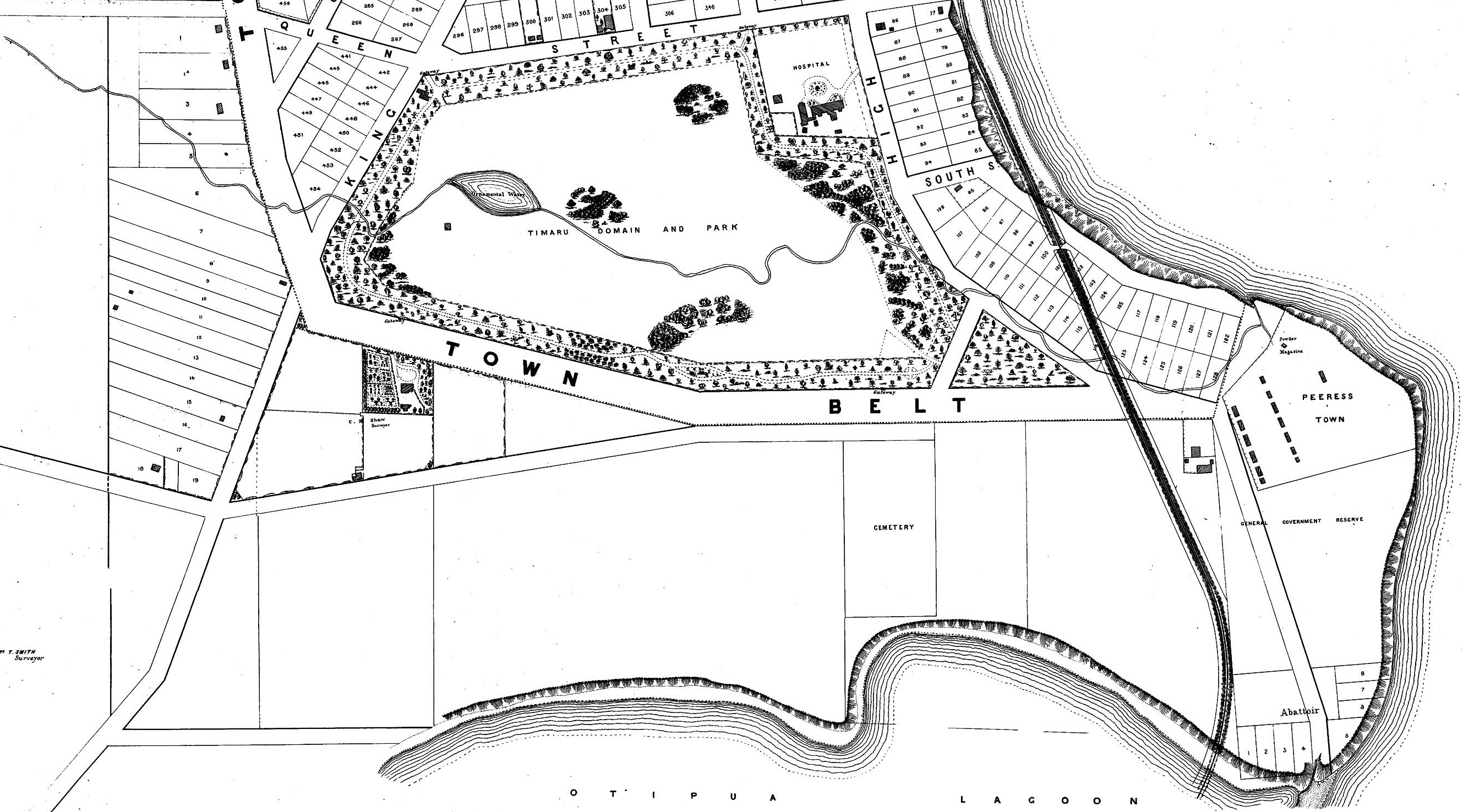 1875 Map Of Timaru PeereesTown