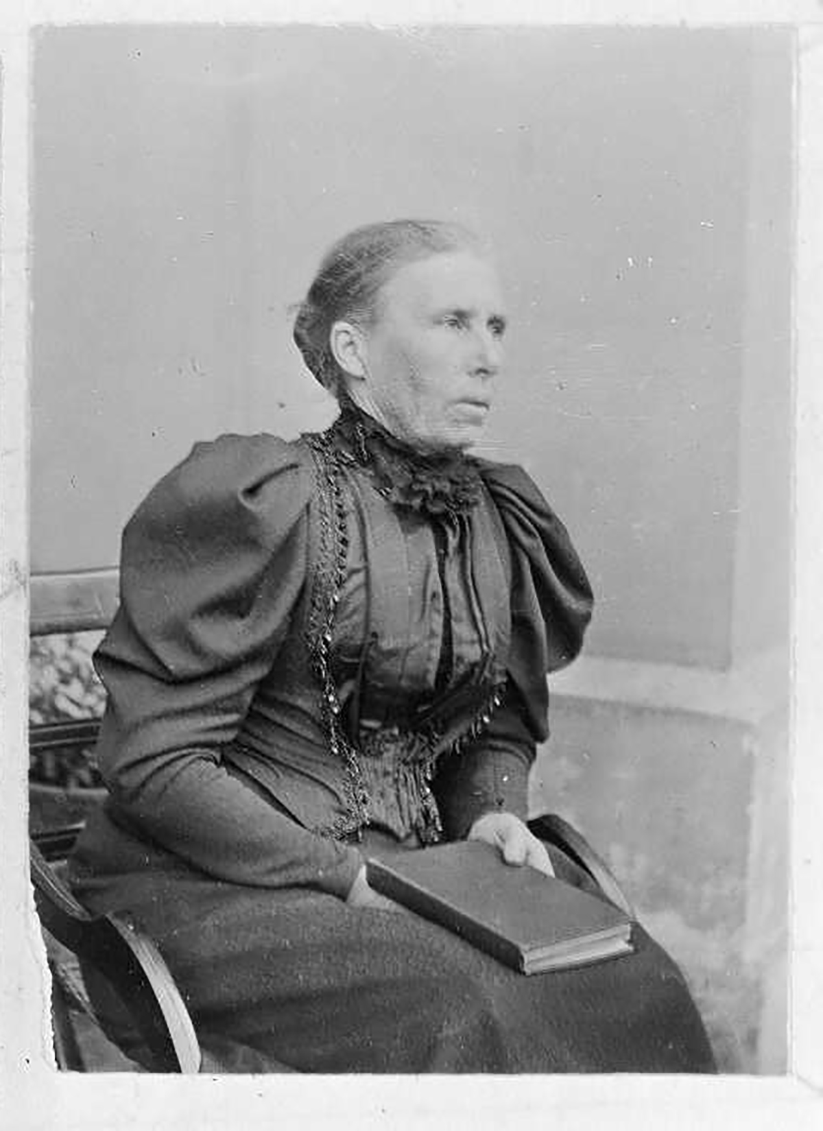 1890s Rachel Owen Hodgkins mother of Frances Hodgkins with a book in her hand nlnzimage Eric Hall McCormick collection 1906 1995 Photographs