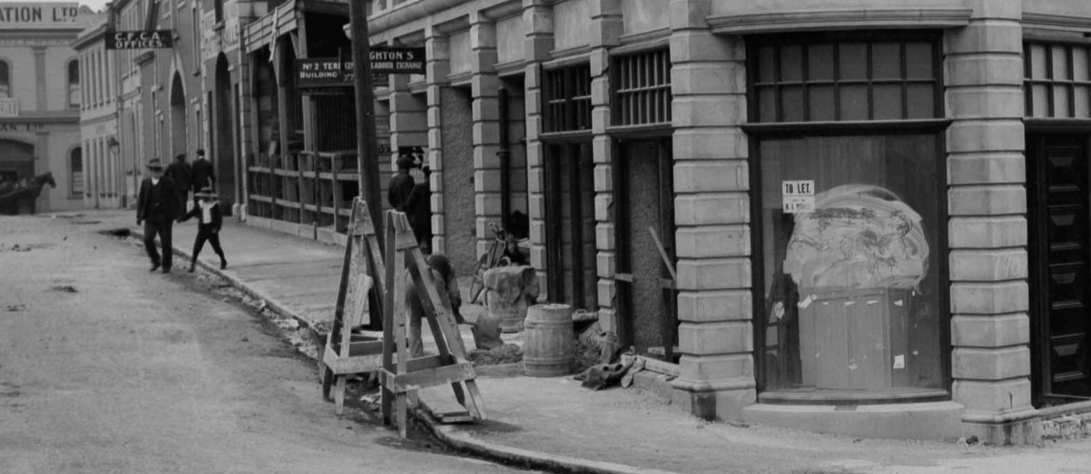 1900 Beswick and Stafford Street PA Group 00103 detail showing footpath maintenance National Library 692727