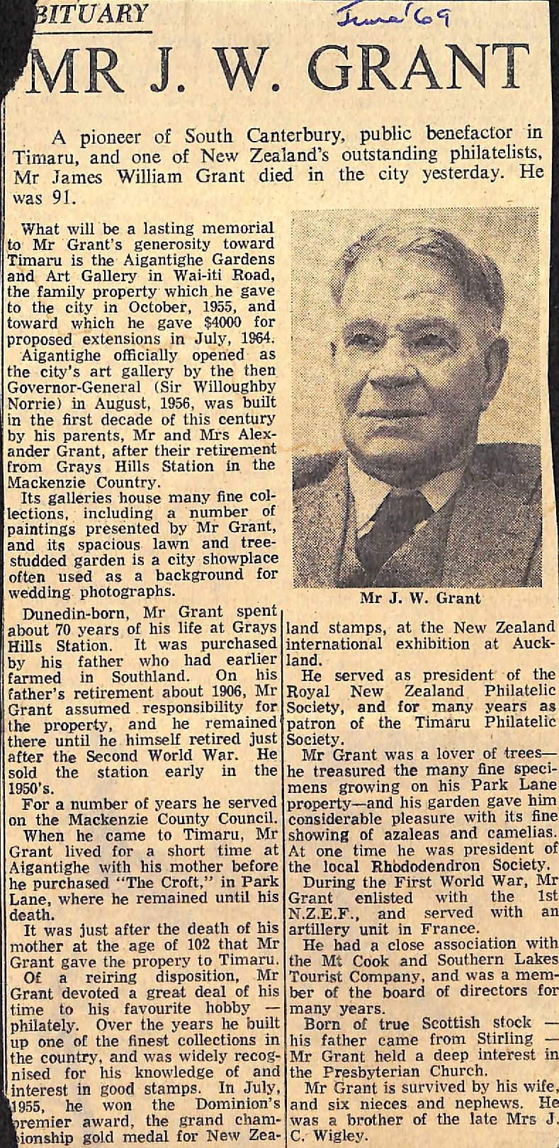 Mr J W Grant Timaru Herald 1969 00003 7 1