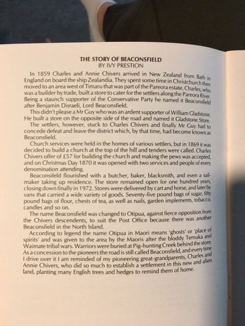 Except about Beaconsfeild by Ivy Preston written for the South Canterbury Writers Guild