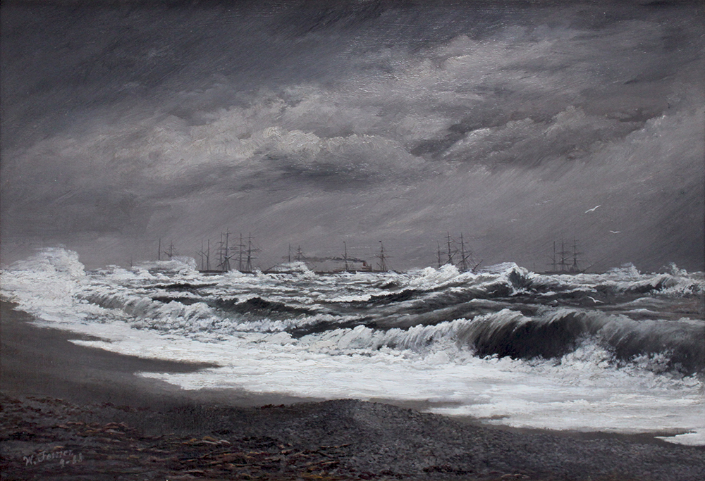 Ferrier William Breakwater Timaru running a Southerly Gale sm