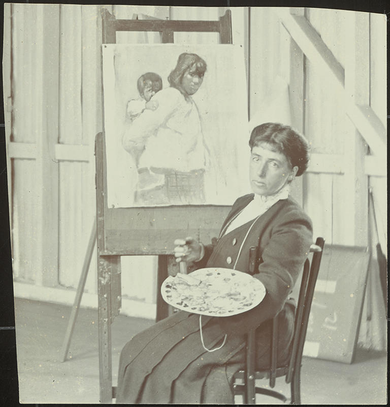 Frances Hodgkins in her Studio Wellington