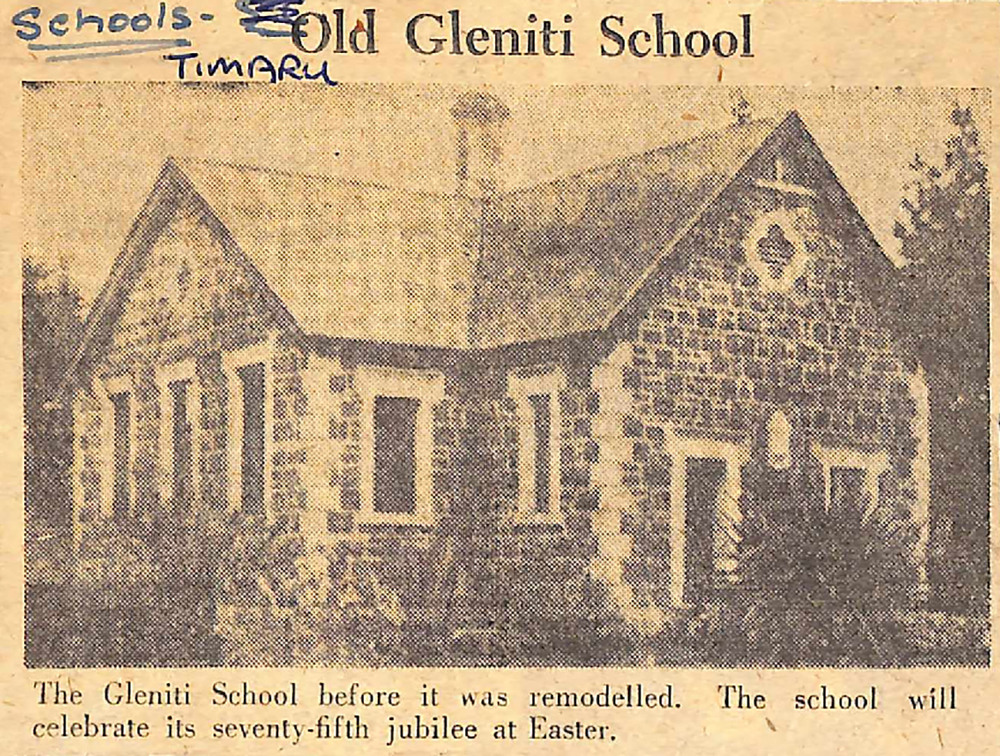 Gleniti School built of blue stone Timaru Library