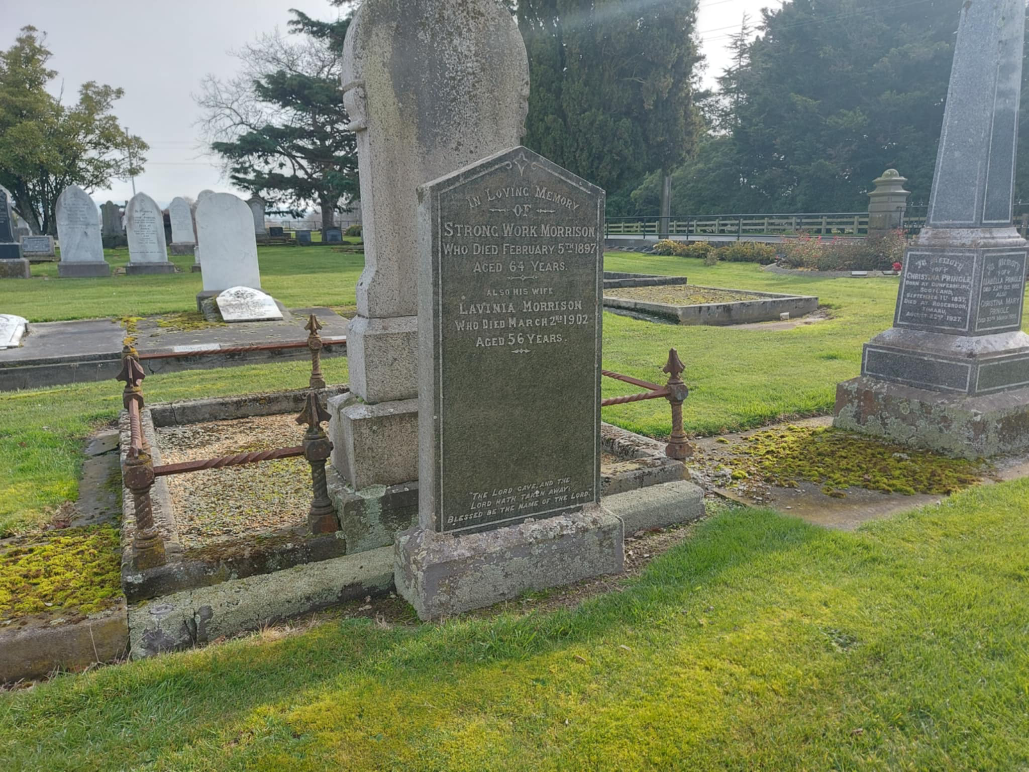 Grave of Strong Work Morrison and his wife Lavinia Photo Roselyn Fauth July 2025