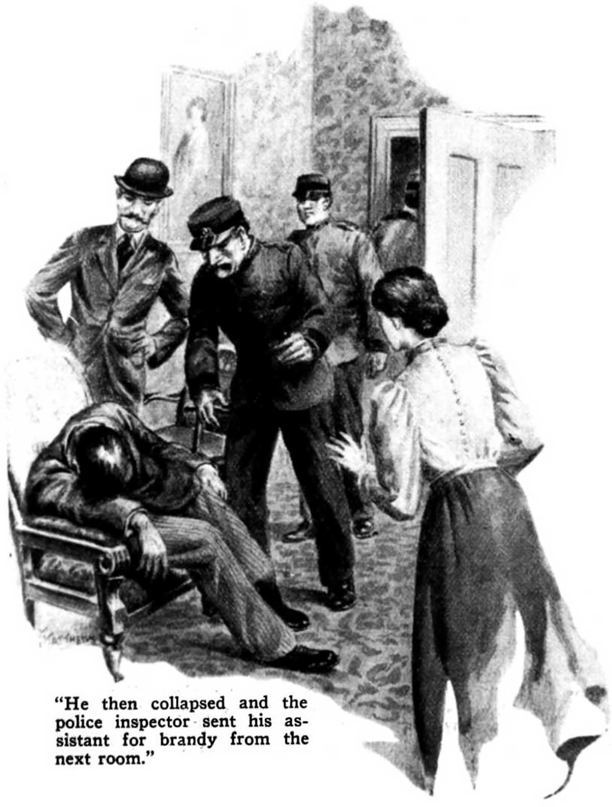 He then collapsed and the police inspector sent his assistant for brandy from the next room The New Zealand Railways Magazine Volume 8 Issue 1 May 1 1933