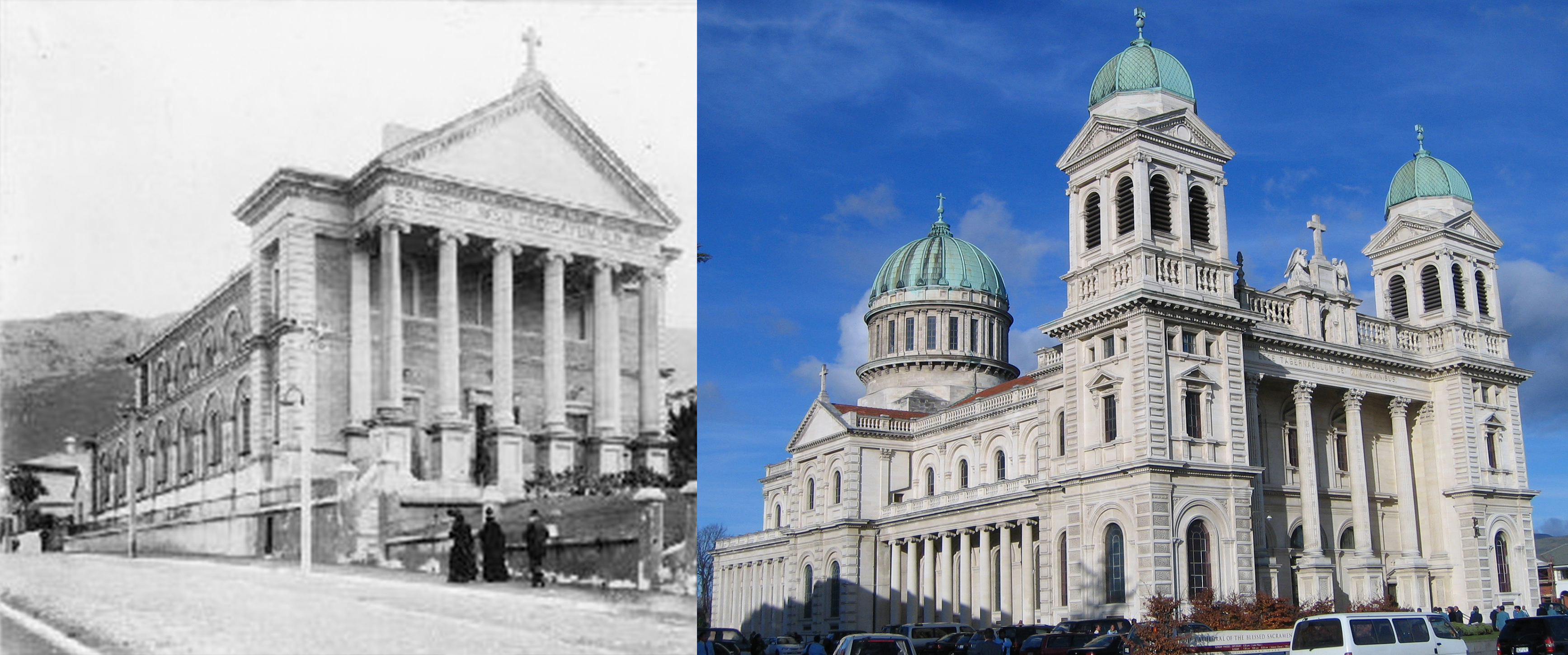 The Cathedral of the Sacred Heart circa 1910 a Palladian Roman temple in Wellington Cathedral of the Blessed Sacrament Christchurch