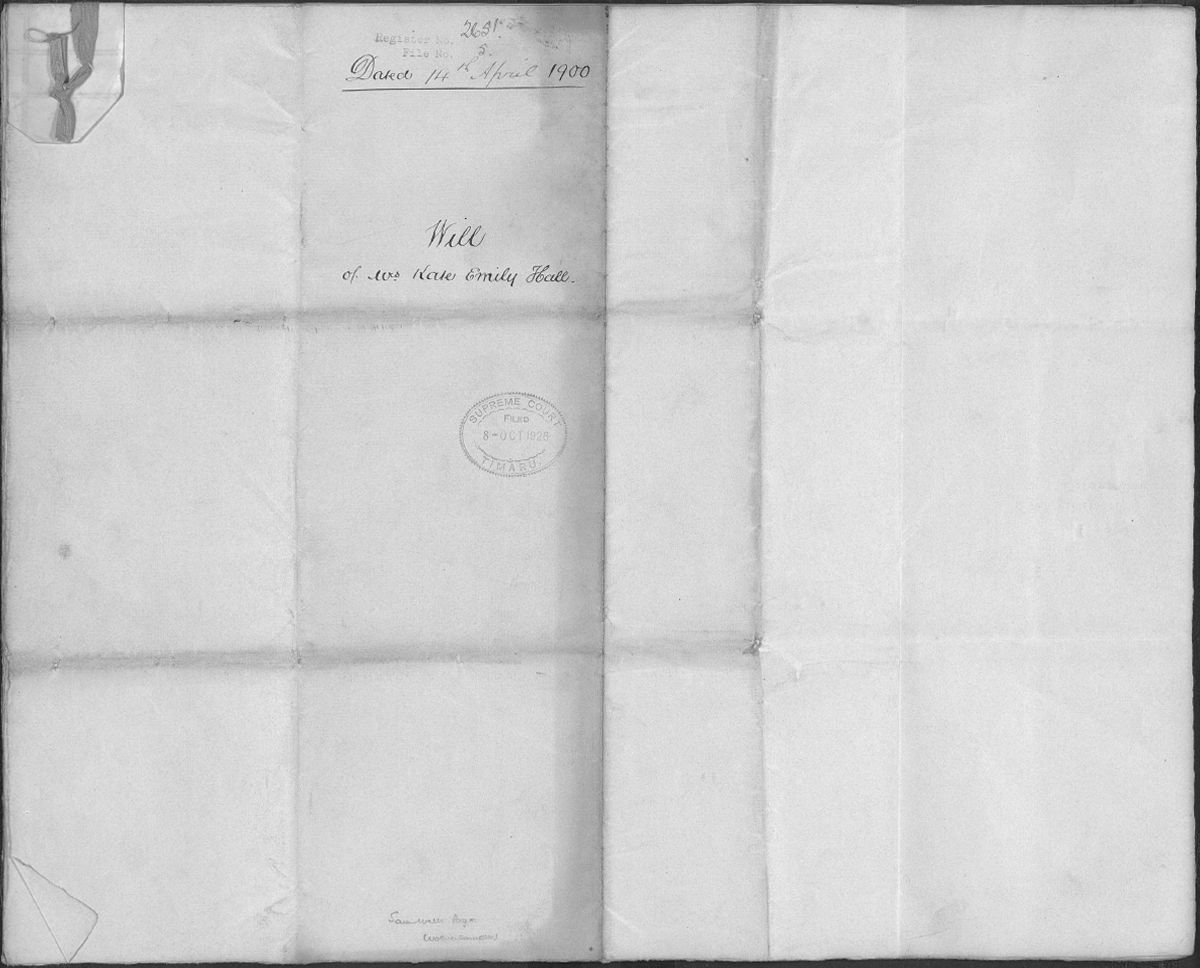 Kate Emily Hall 1926 Will