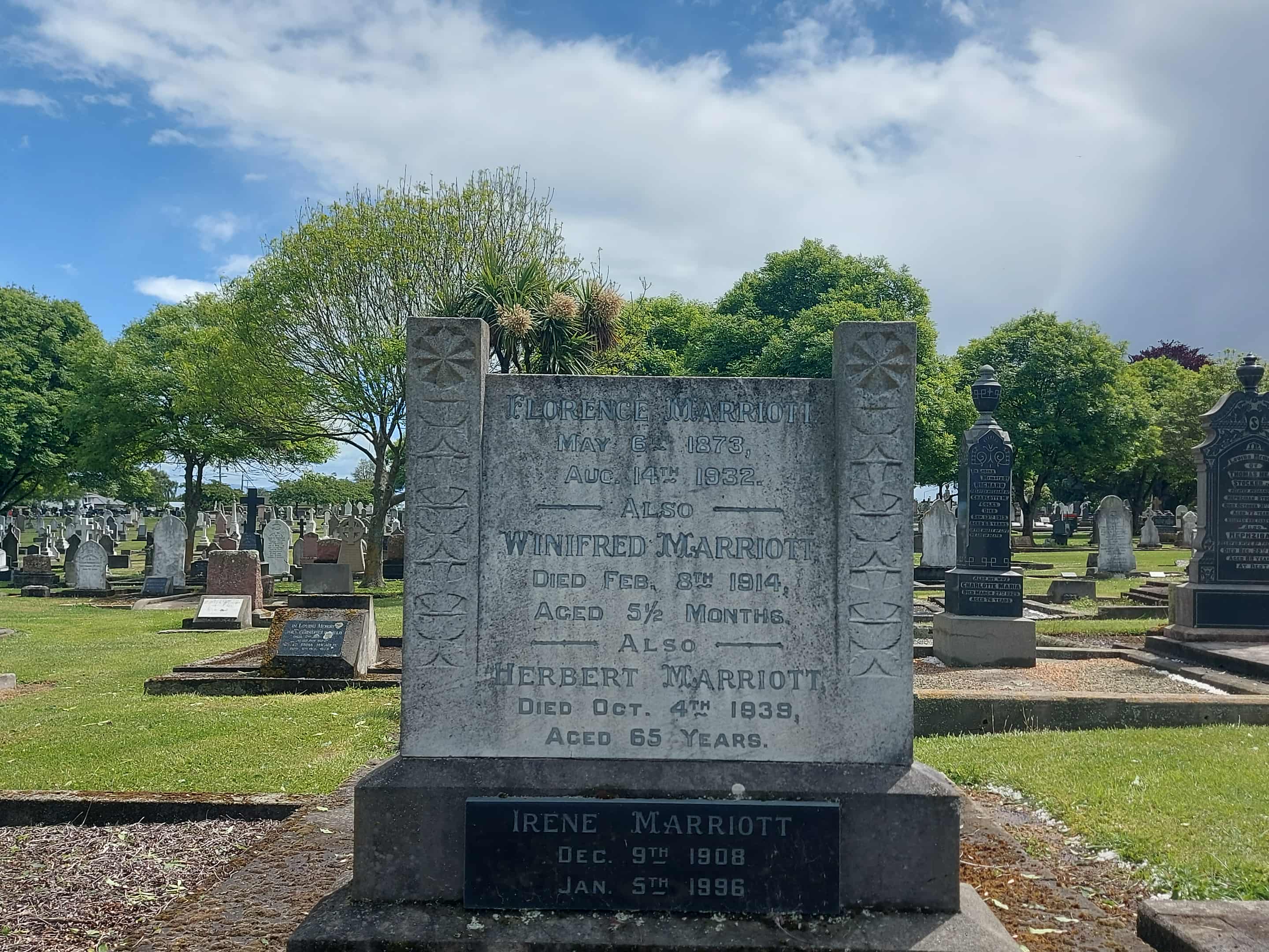 Marriott Grave Timaru cemetery by roselyn fauth
