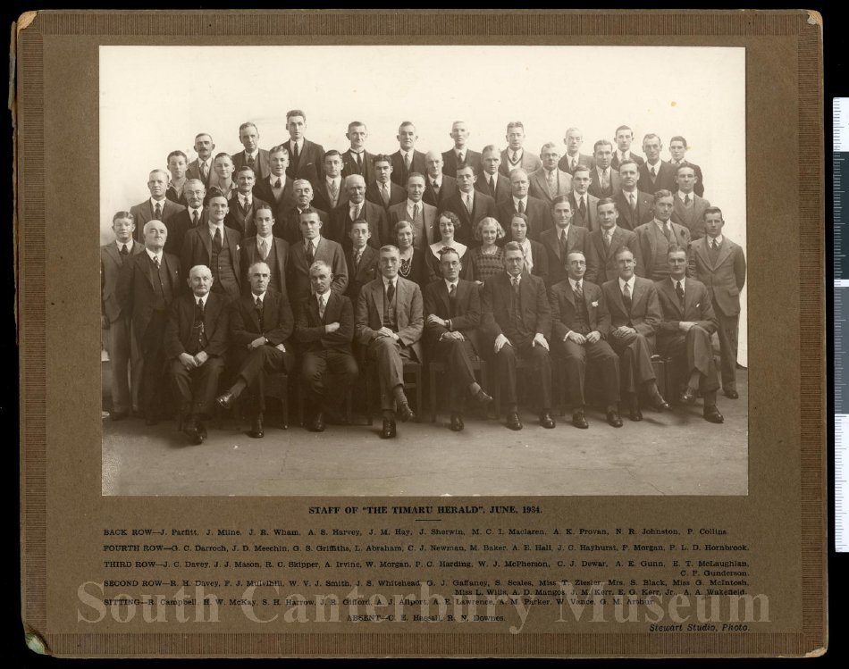 Staff of the Timaru Herald 1934 2017057002