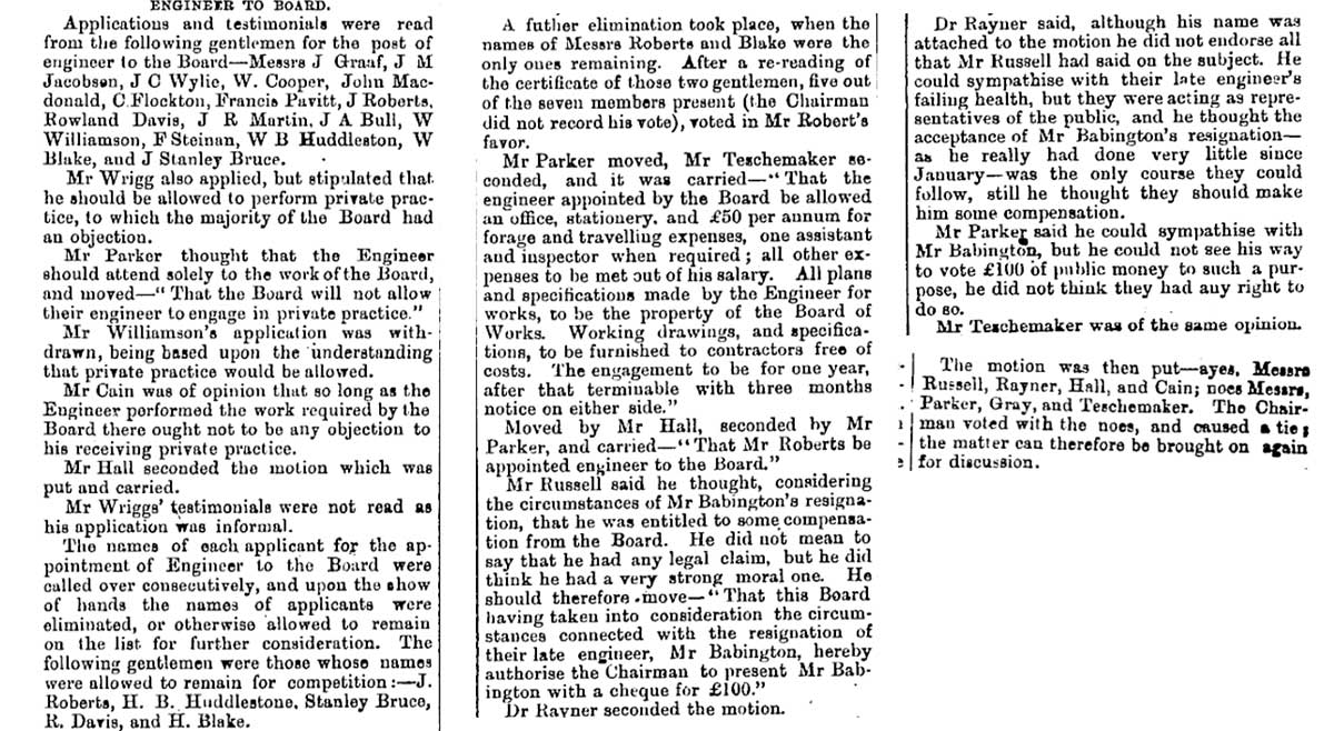 THD18730613 babington resignation from board of works