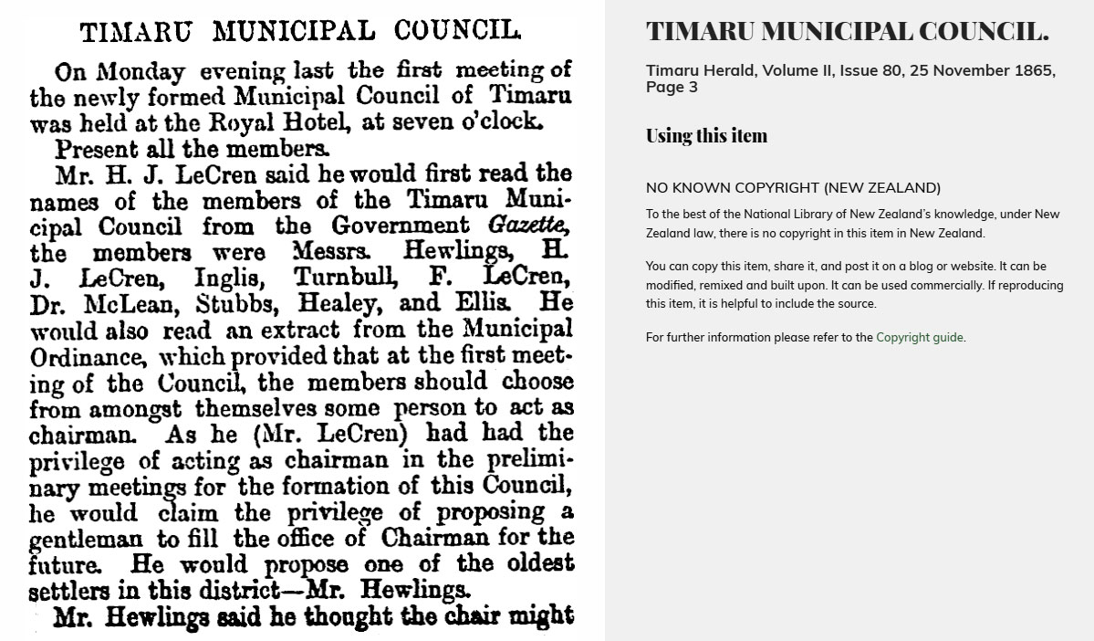 TIMARU MUNICIPAL COUNCIL Timaru Herald Volume II Issue 80 25 November 1865 Page 3