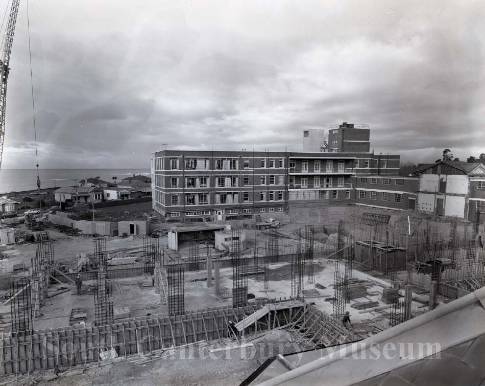 Timaru Hospital during construction in 1972 South Canterbury Museum t6155 1972
