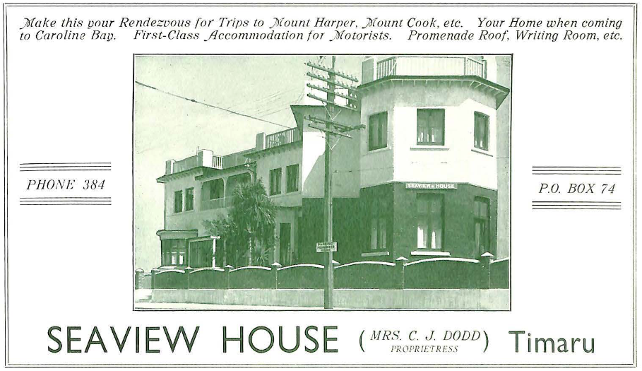 Timaru centennial of the Dominion of New Zealand 1940 Aoraki Heritage Collection 780 Seaview House Mrs Dodd