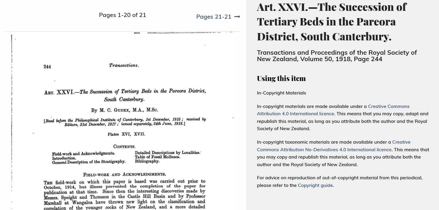 Art XXVI The Succession of Tertiary Beds in the Pareora District Royal Society of New Zealand Vol 50 1918 P244