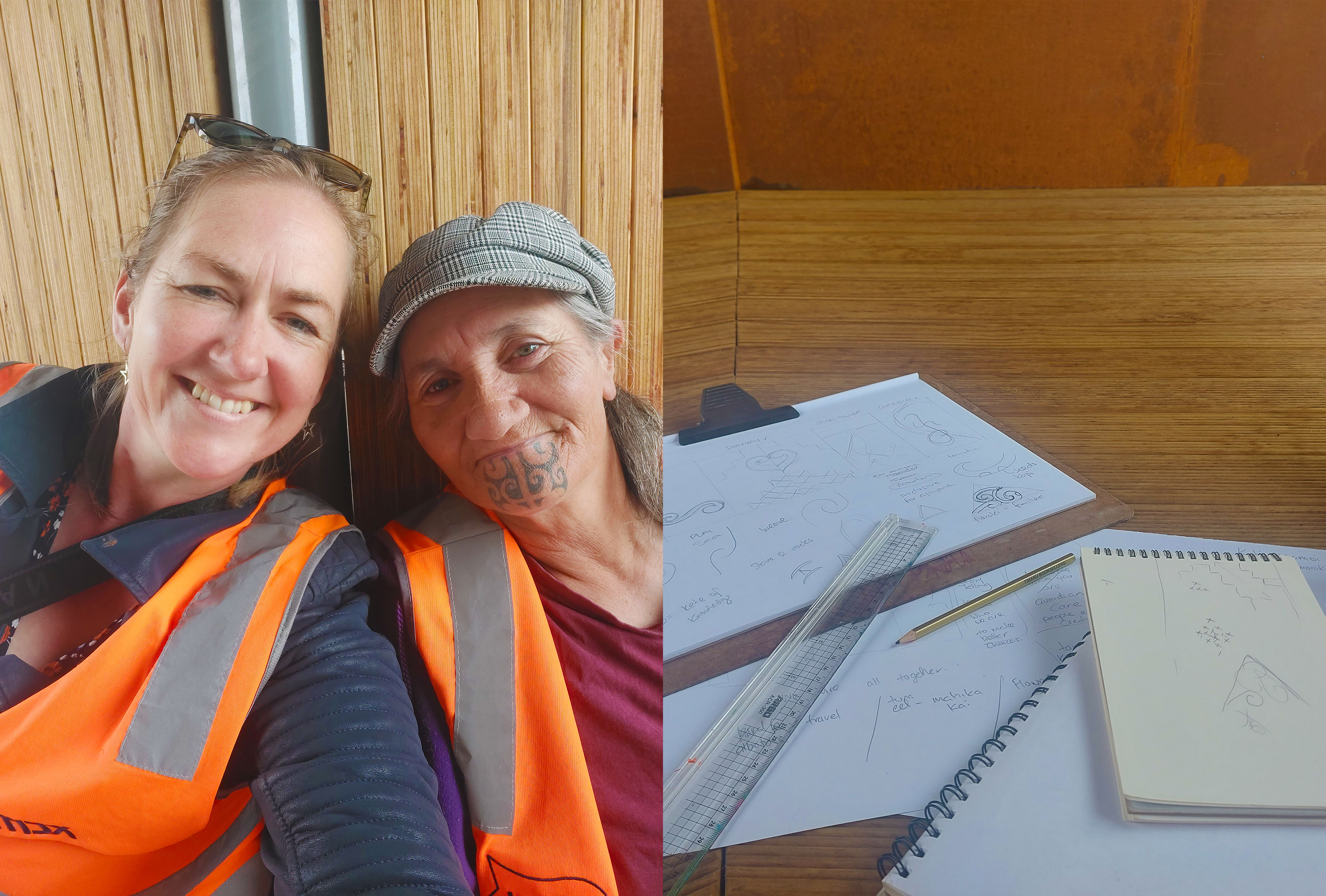 20231027 Artists CPlayVolunteers Roselyn Francine Create Tukutuku inspireation 163710