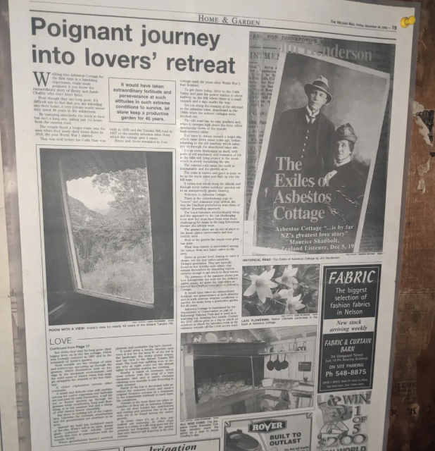 Asbestos Cottage newspaper clipping
