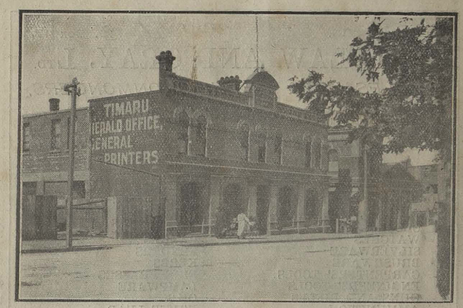 Timaru Herald on Sofia St Timaru Aoraki Heritage Collection 1912