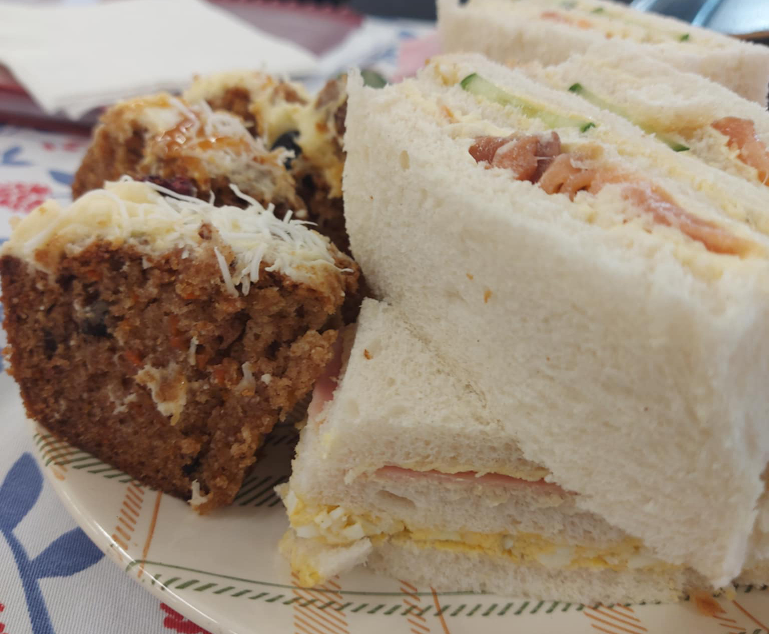 Womens Club Sandwiches and cake