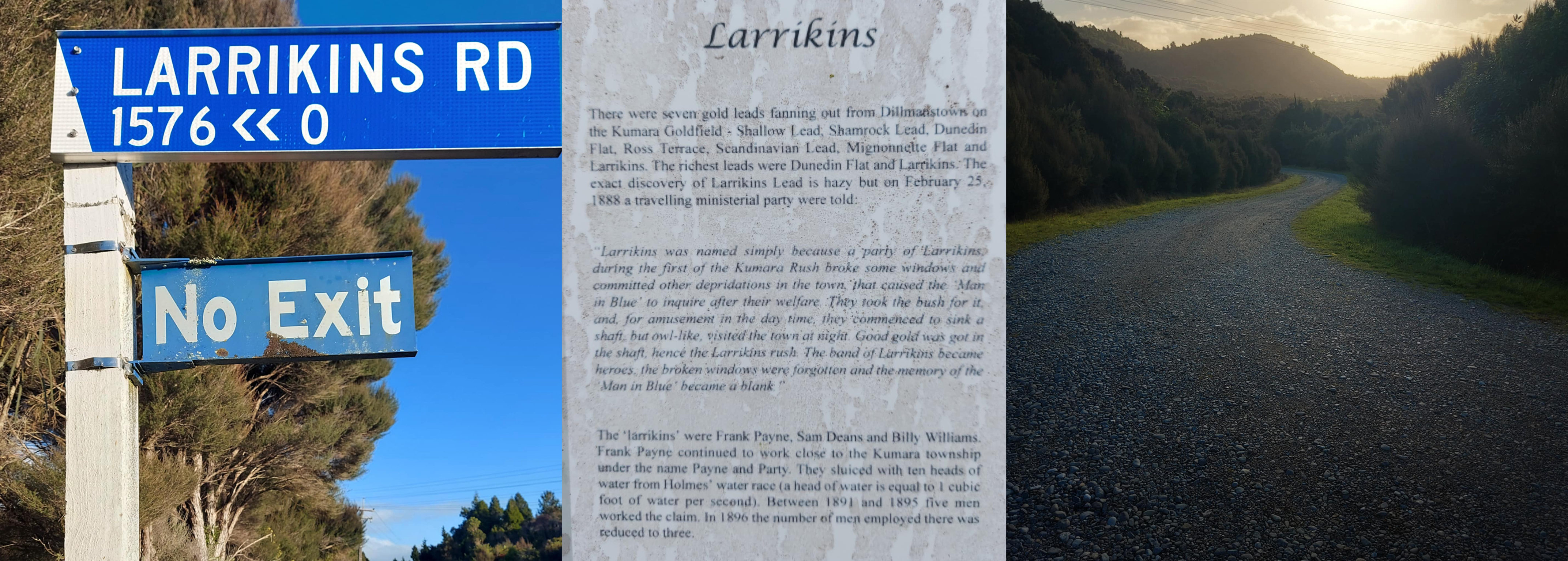 Photo from a section of Kumara Information Signage on the The Larrikins