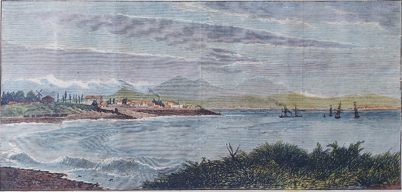 c1877 The Roadstead in Timaru before the breakwater was constructed Courtesy of Private Collection Illustrated Australian News Melbourne Vic 1876 1889 Wed 3 Oct 1877 P155